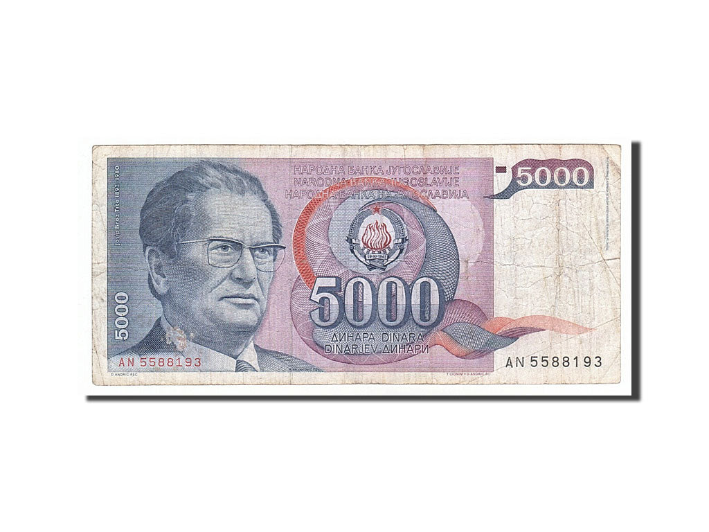 Banknote, Yugoslavia, 5000 Dinara, 1985, 1985-05-01, VF(20-25)
