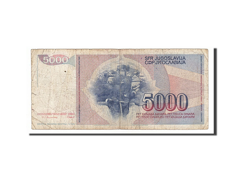 Banknote, Yugoslavia, 5000 Dinara, 1985, 1985-05-01, VF(20-25)