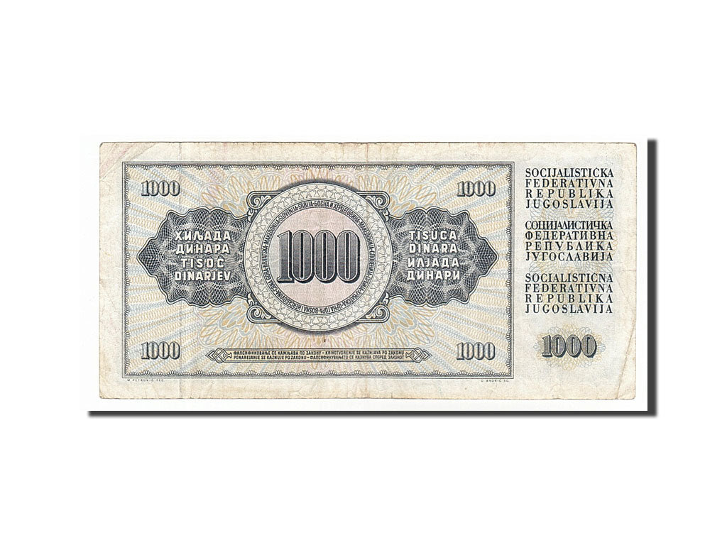Banknote, Yugoslavia, 1000 Dinara, 1981, 1981-11-04, VF(30-35)