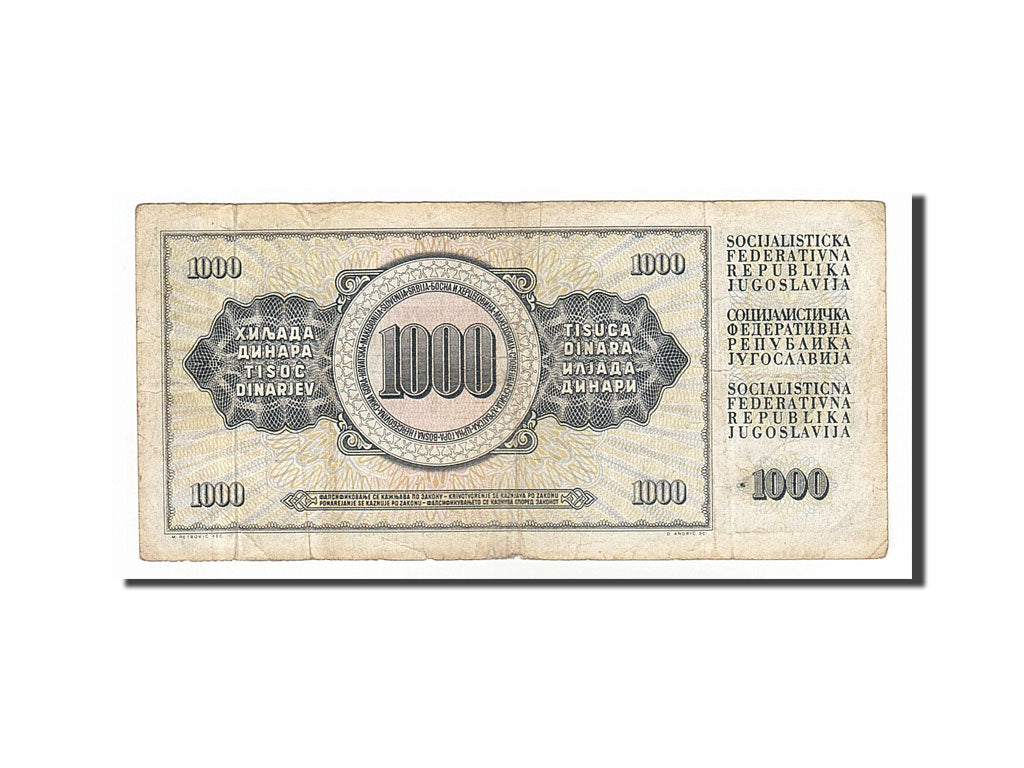 Banknote, Yugoslavia, 1000 Dinara, 1978, 1978-08-12, VF(20-25)