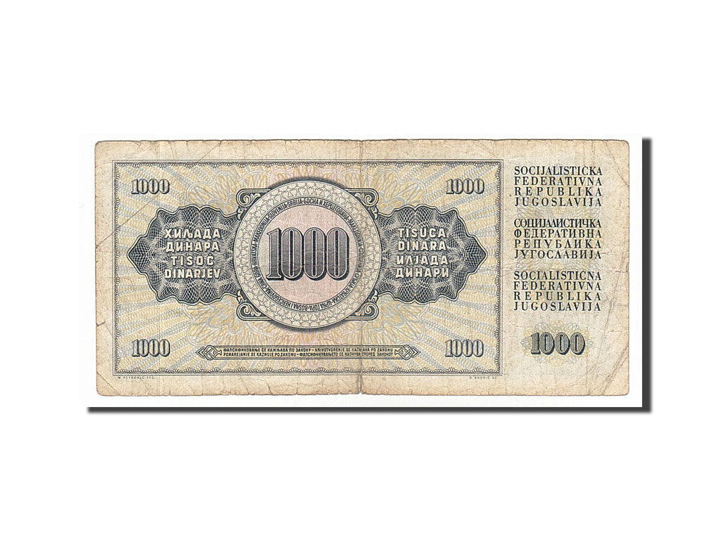 Banknote, Yugoslavia, 1000 Dinara, 1981, 1981-11-04, VF(20-25)