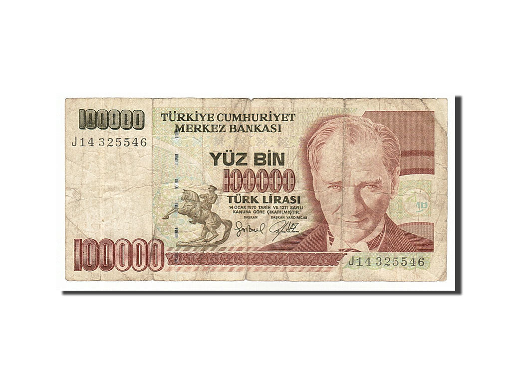 Banknote, Turkey, 100,000 Lira, 1991, VF(30-35)