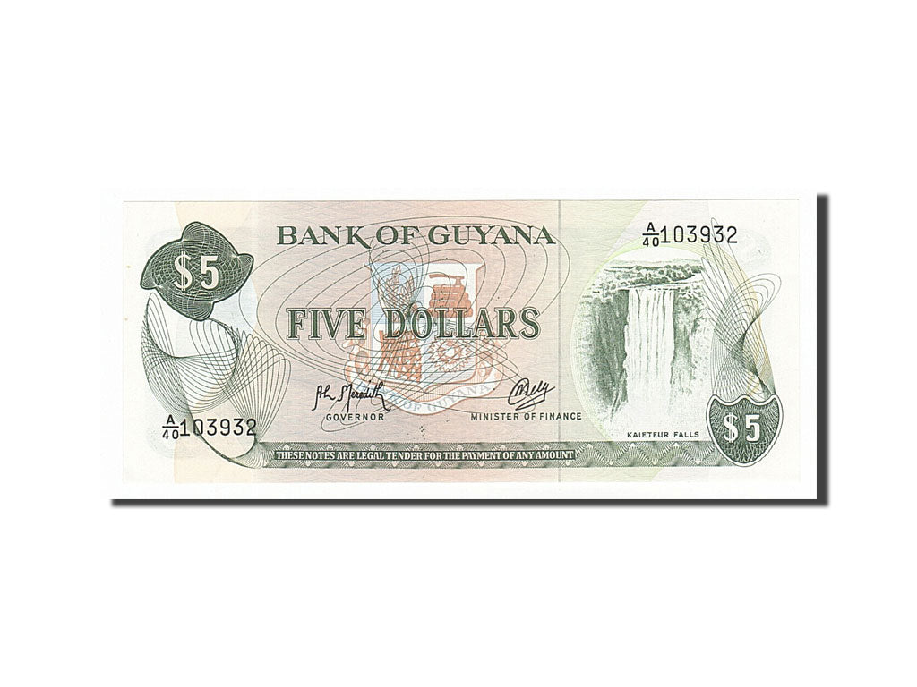 Banknote, Guyana, 5 Dollars, 1992, UNC(65-70)