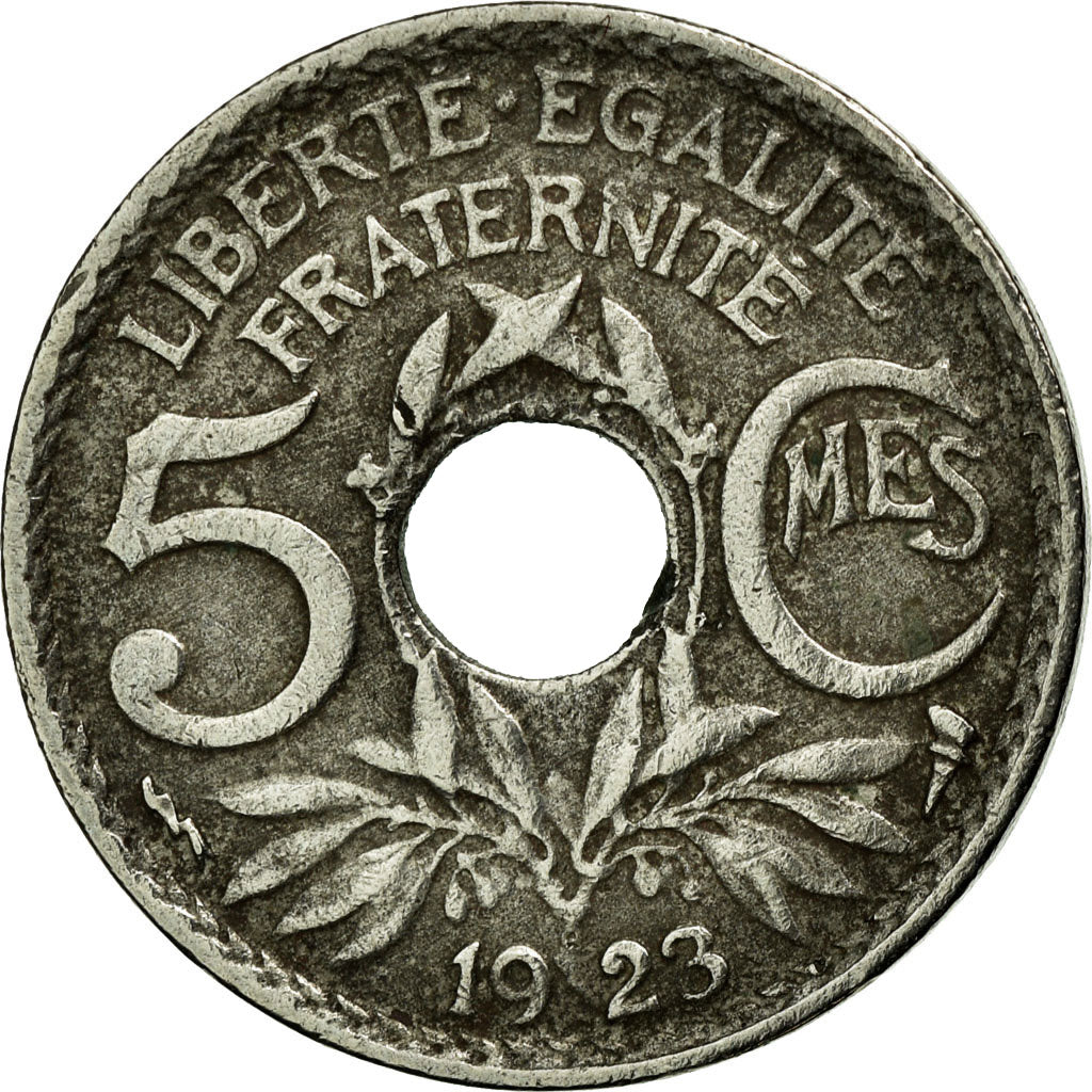 Coin, France, Lindauer, 5 Centimes, 1923, Poissy, VF(30-35), Copper-nickel