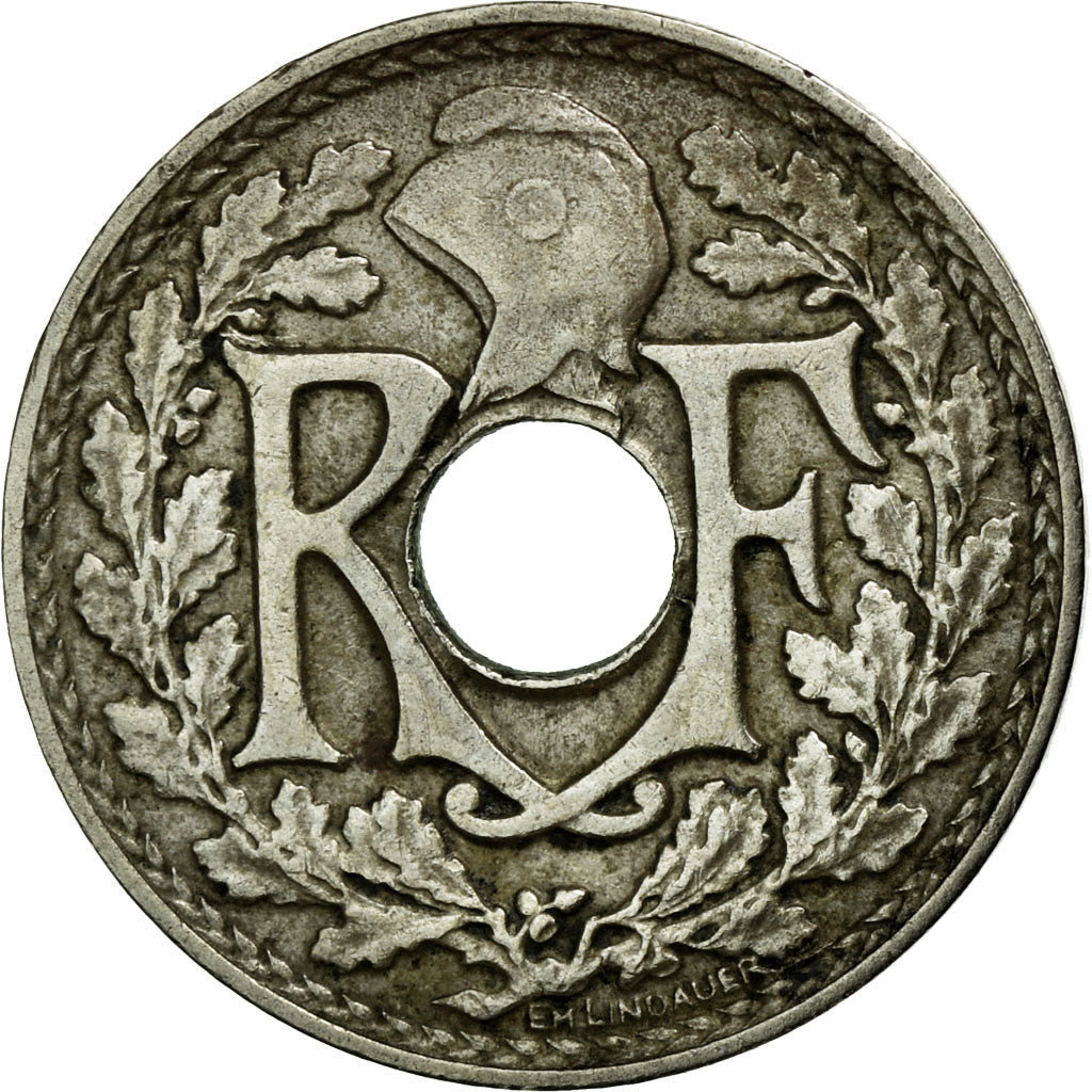 Moneta, Francia, Lindauer, 5 Centimes, 1924, Poissy, BB, Rame-nichel, KM:875
