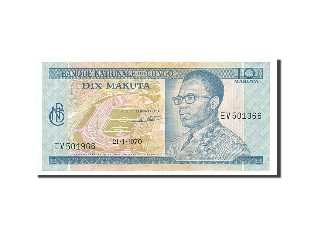 Banknote, Congo Democratic Republic, 10 Makuta, 1970, 1970-01-21, AU(55-58)