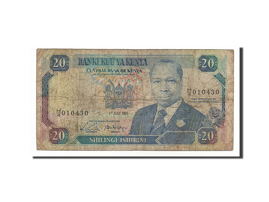 Banknote, Kenya, 20 Shillings, 1991, 1991-07-01, VF(20-25)