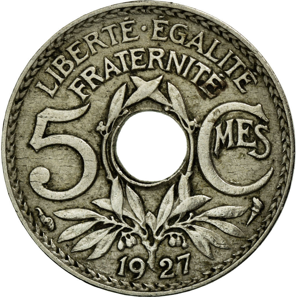 Moneta, Francia, Lindauer, 5 Centimes, 1927, BB, Rame-nichel, KM:875