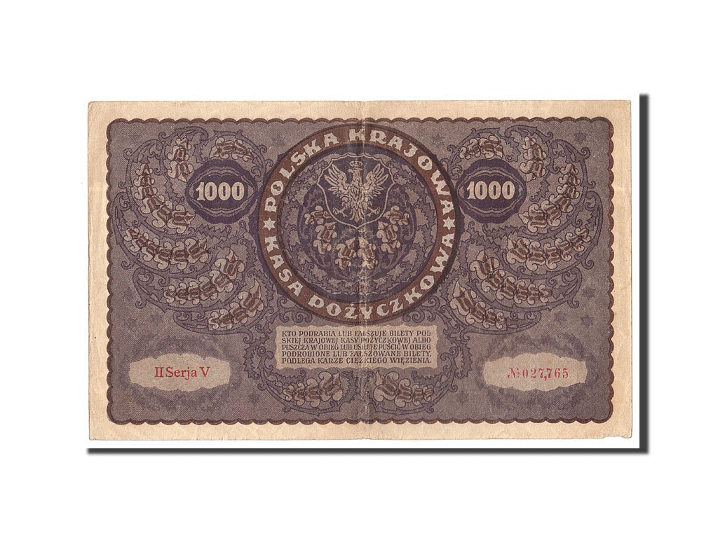 Banknote, Poland, 1000 Marek, 1919, 1919-08-23, AU(50-53)