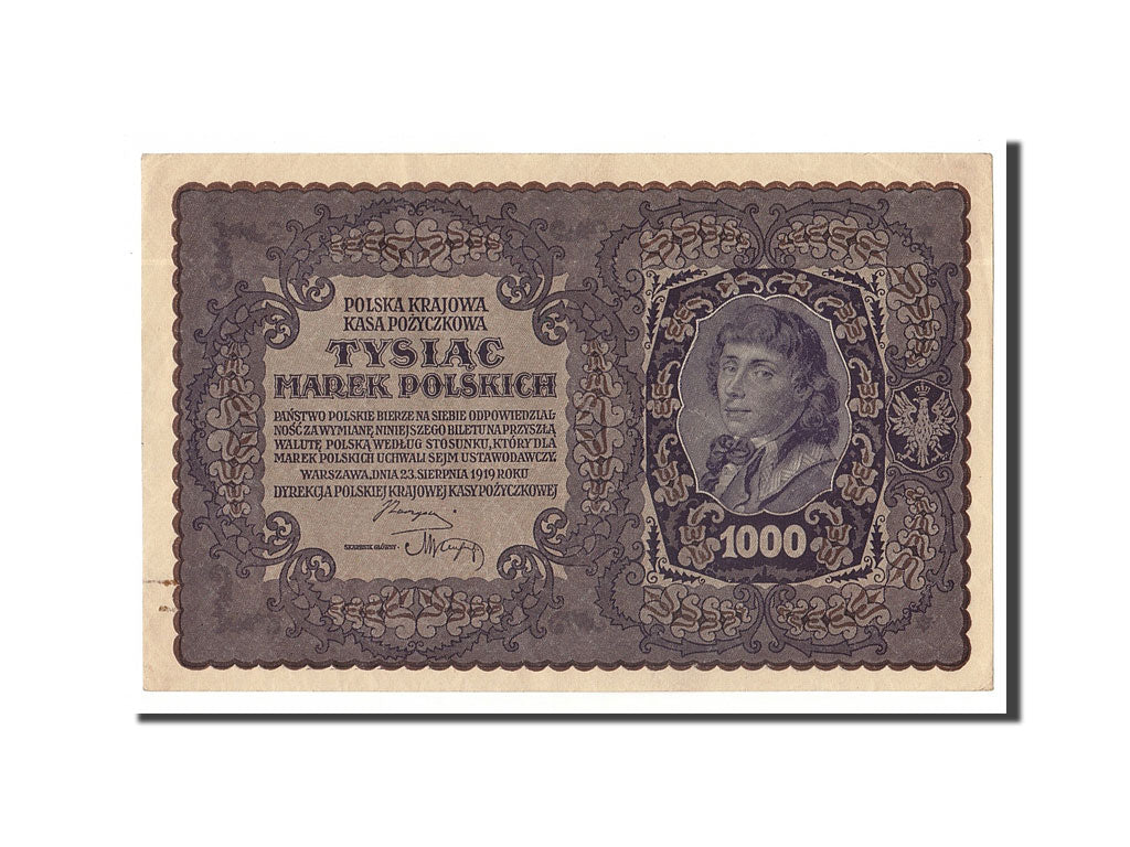 Banknote, Poland, 1000 Marek, 1919, 1919-08-23, AU(55-58)