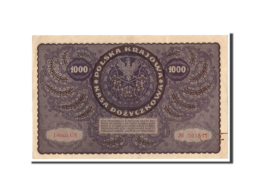 Banknote, Poland, 1000 Marek, 1919, 1919-08-23, AU(55-58)