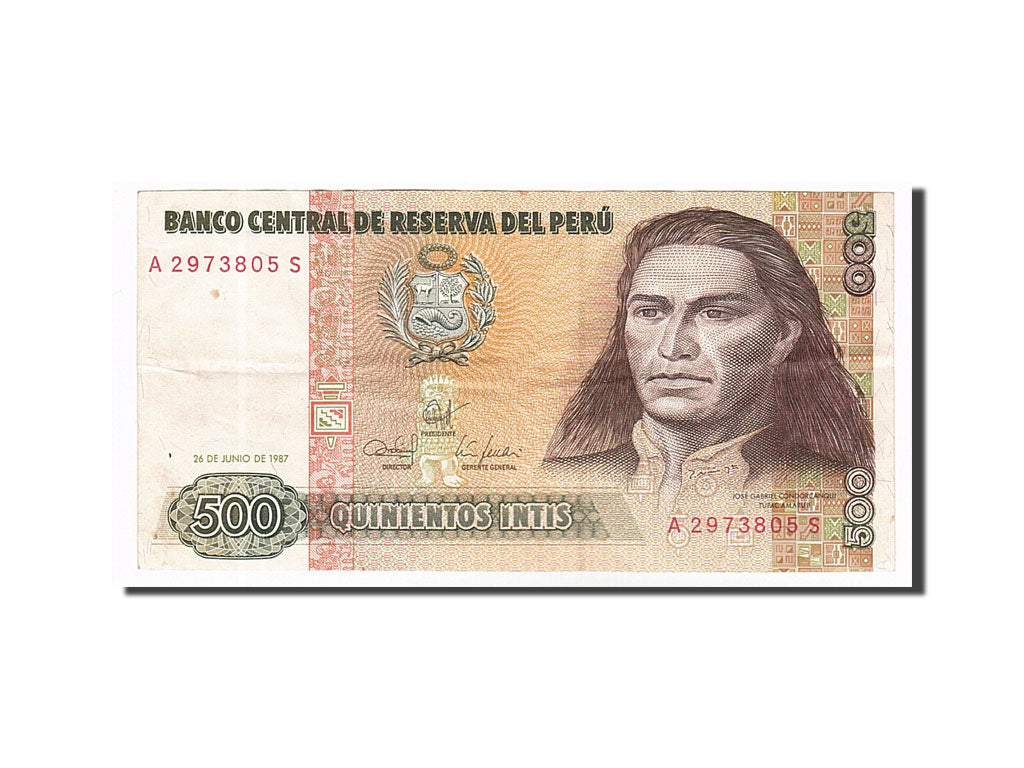 Banconote, Perù, 500 Intis, 1987, 1987-06-26, BB