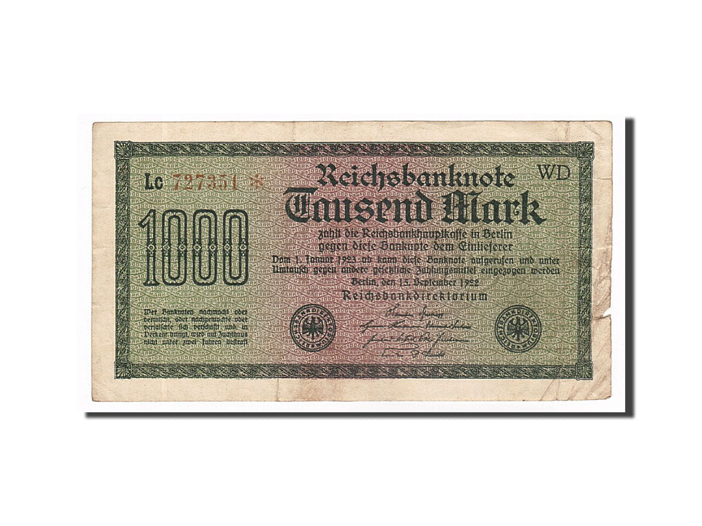 Banknote, Germany, 1000 Mark, 1922, 1922-09-15, VF(30-35)