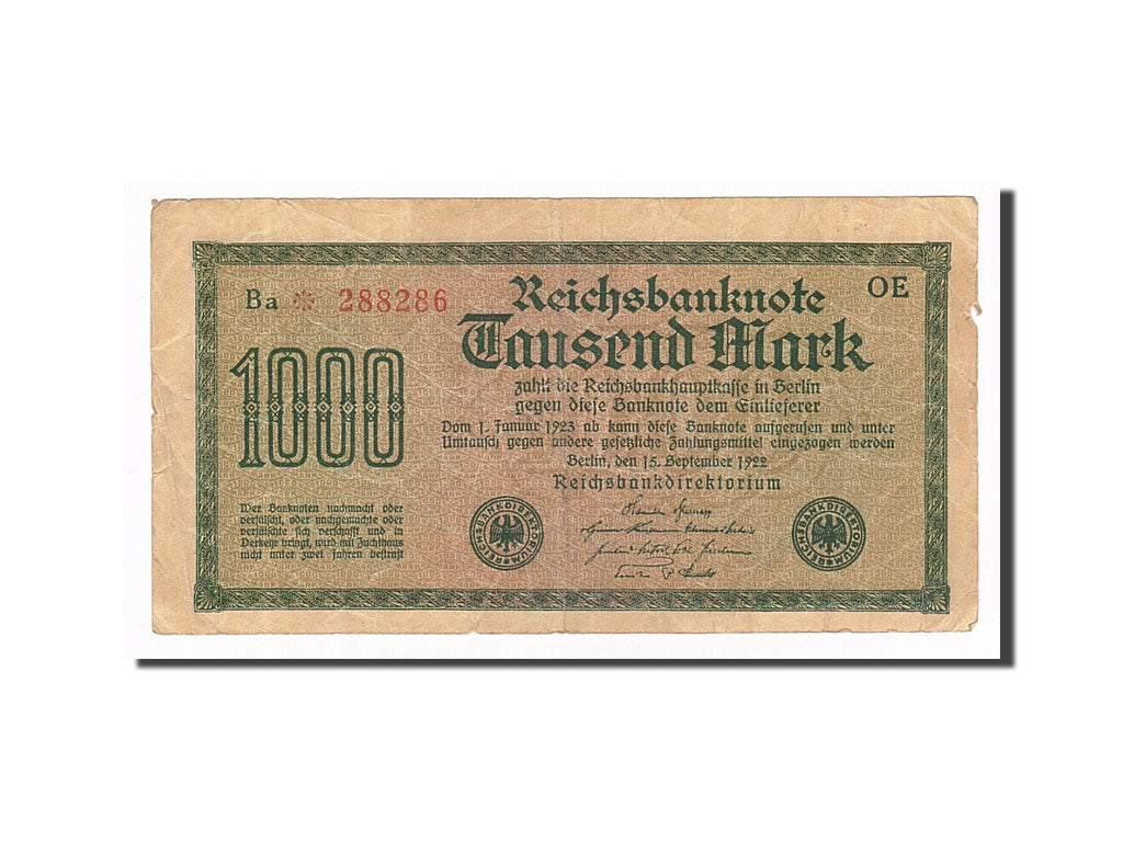Banknote, Germany, 1000 Mark, 1922, 1922-09-15, VF(20-25)