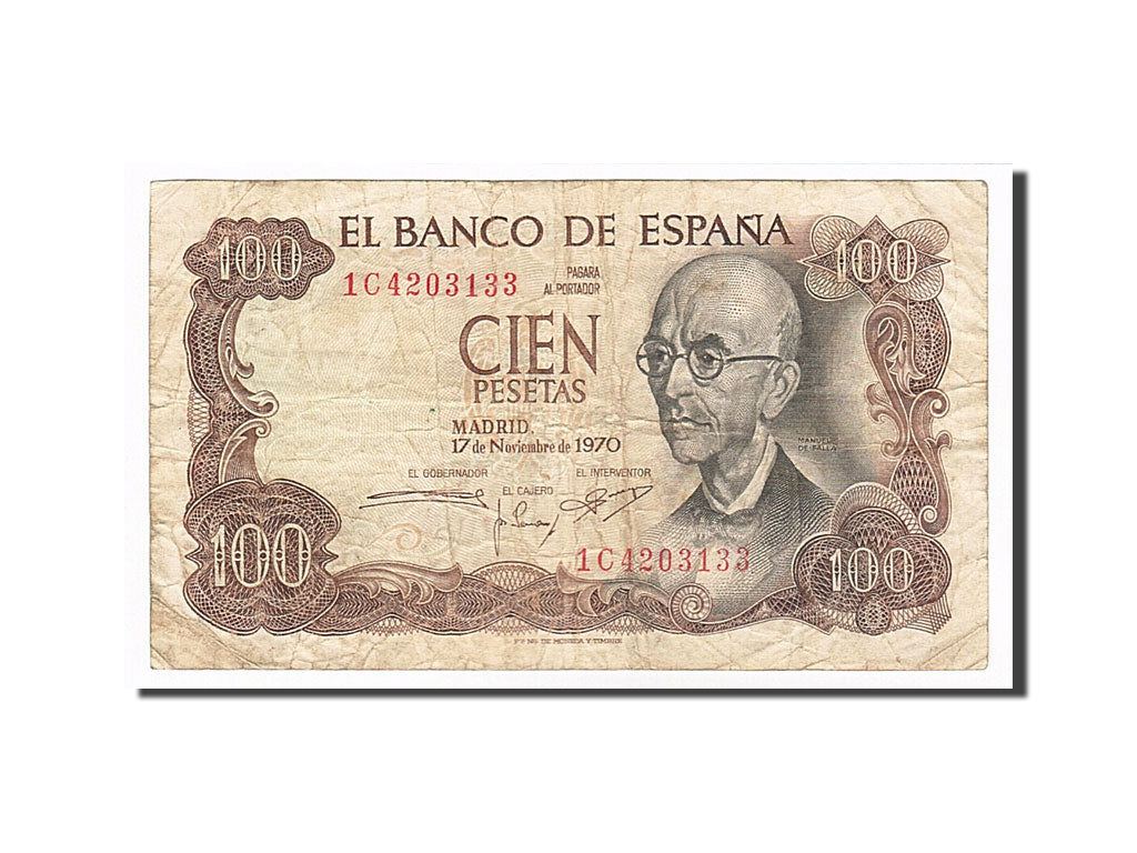 Banknote, Spain, 100 Pesetas, 1970, 1970-11-17, VF(20-25)
