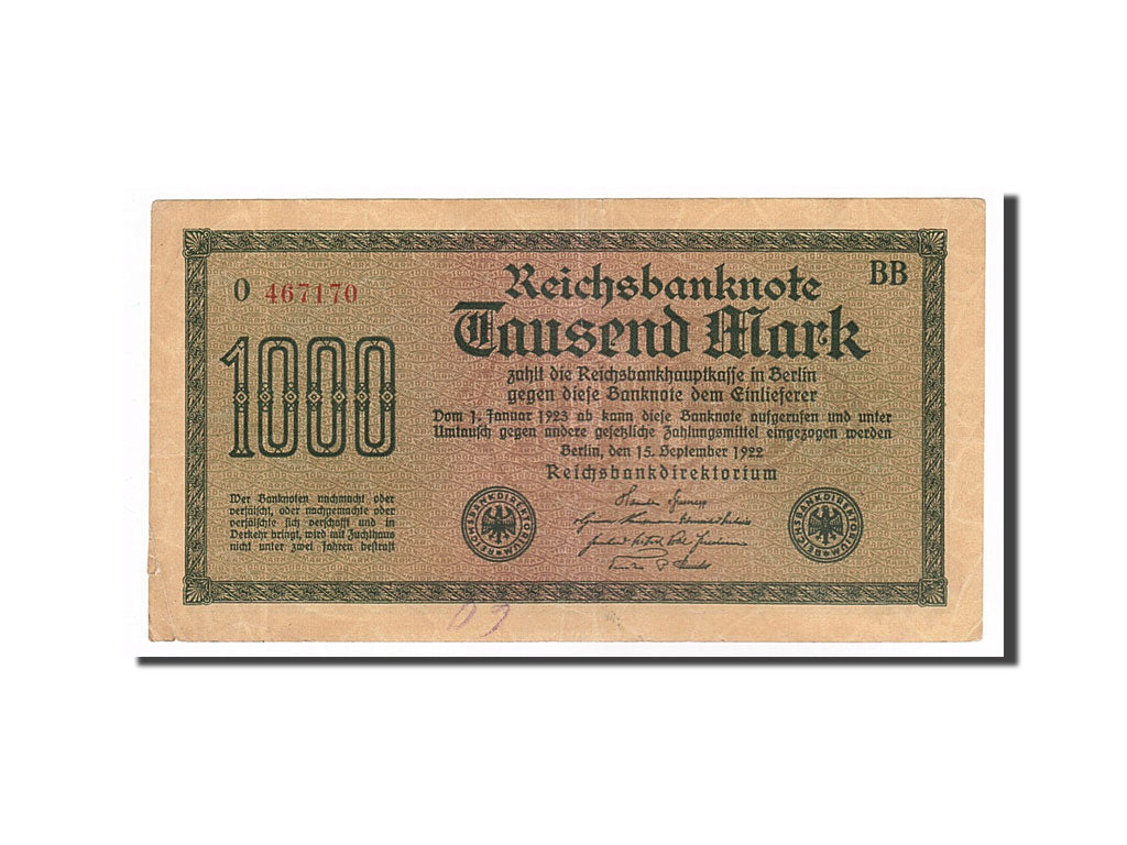 Banknote, Germany, 1000 Mark, 1922, 1922-09-15, EF(40-45)