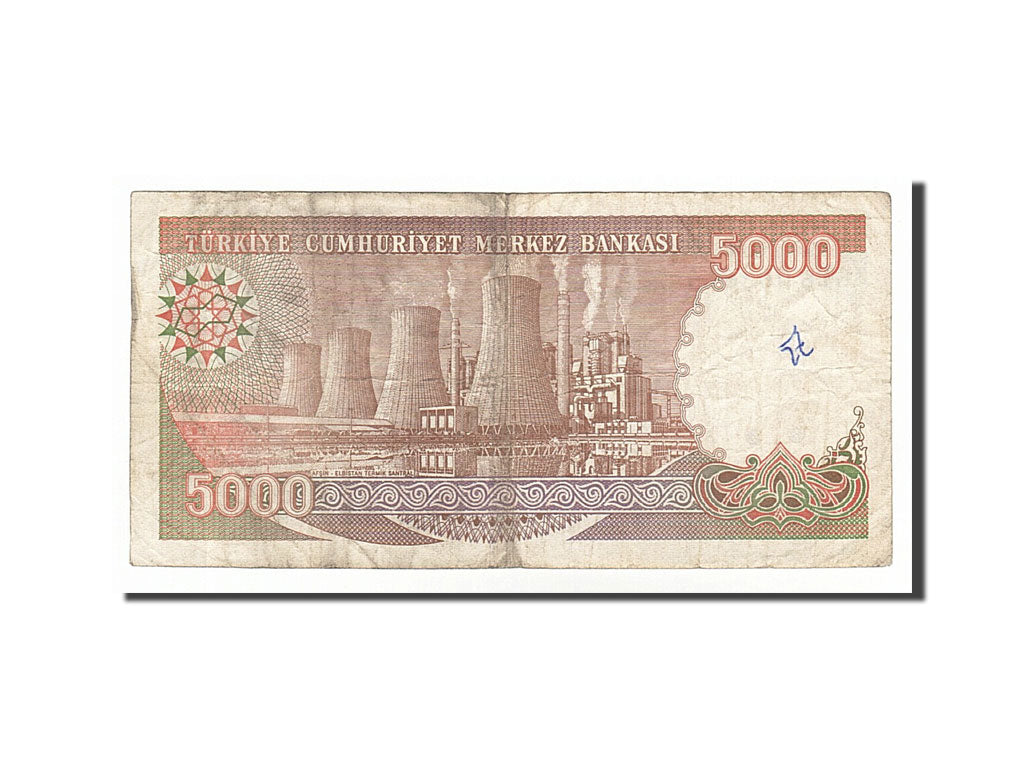 Billet, Turquie, 5000 Lira, 1990, TB