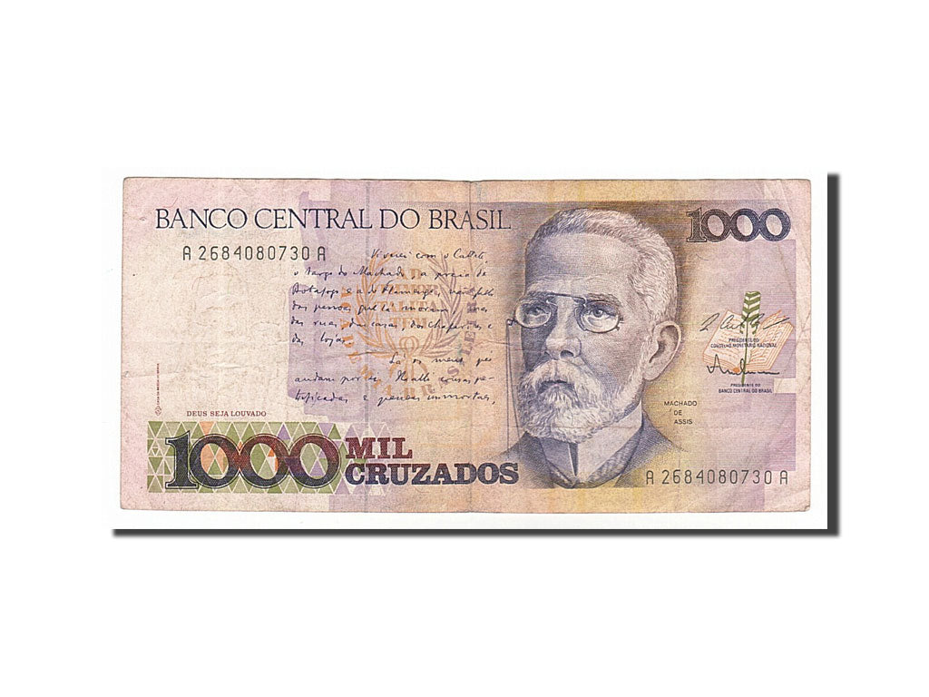 Banknote, Brazil, 1000 Cruzados, 1987, EF(40-45)