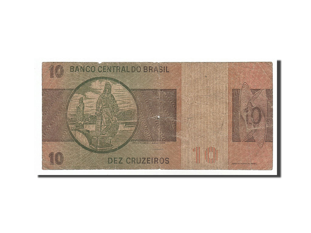 Banknote, Brazil, 10 Cruzeiros, 1970, VG(8-10)