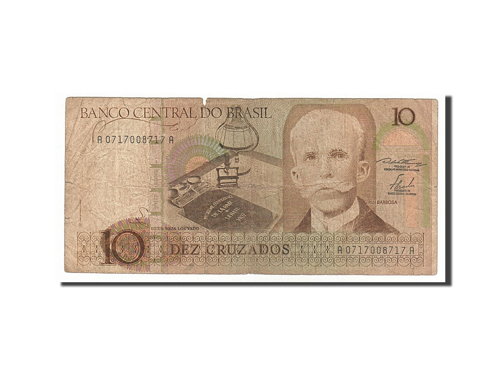 Banknote, Brazil, 10 Cruzados, 1986, VG(8-10)