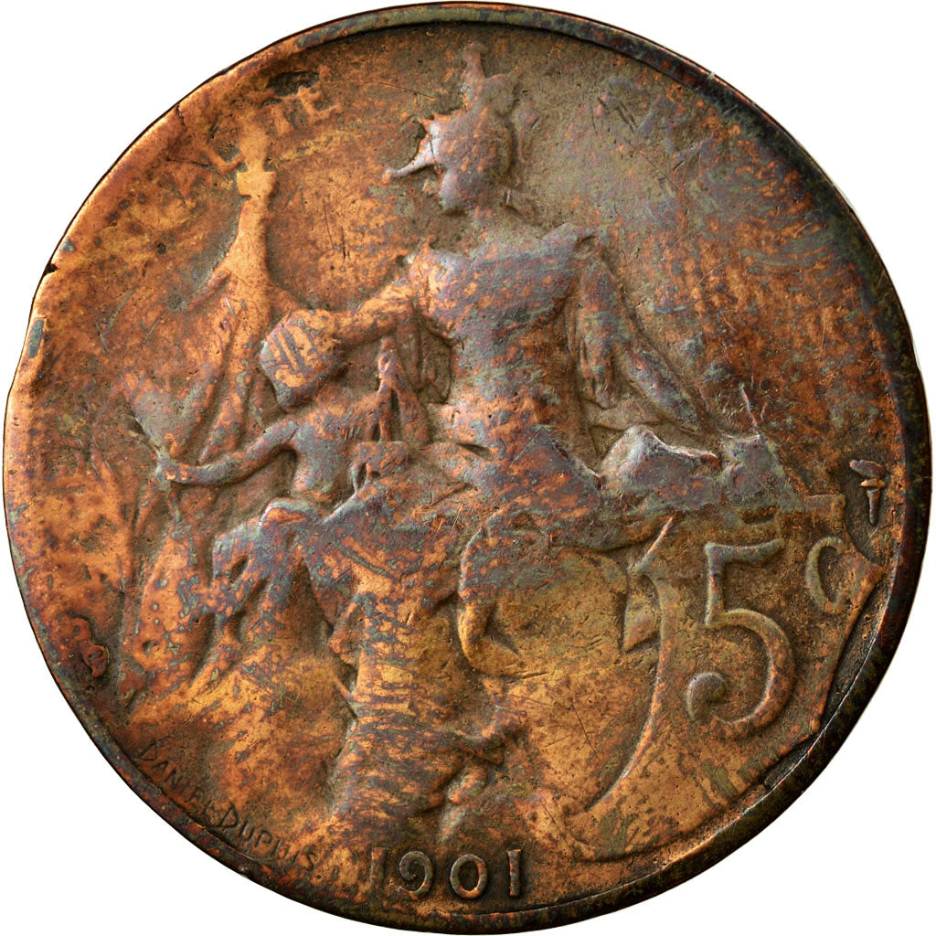 Coin, France, Dupuis, 5 Centimes, 1901, Paris, F(12-15), Bronze, KM:842