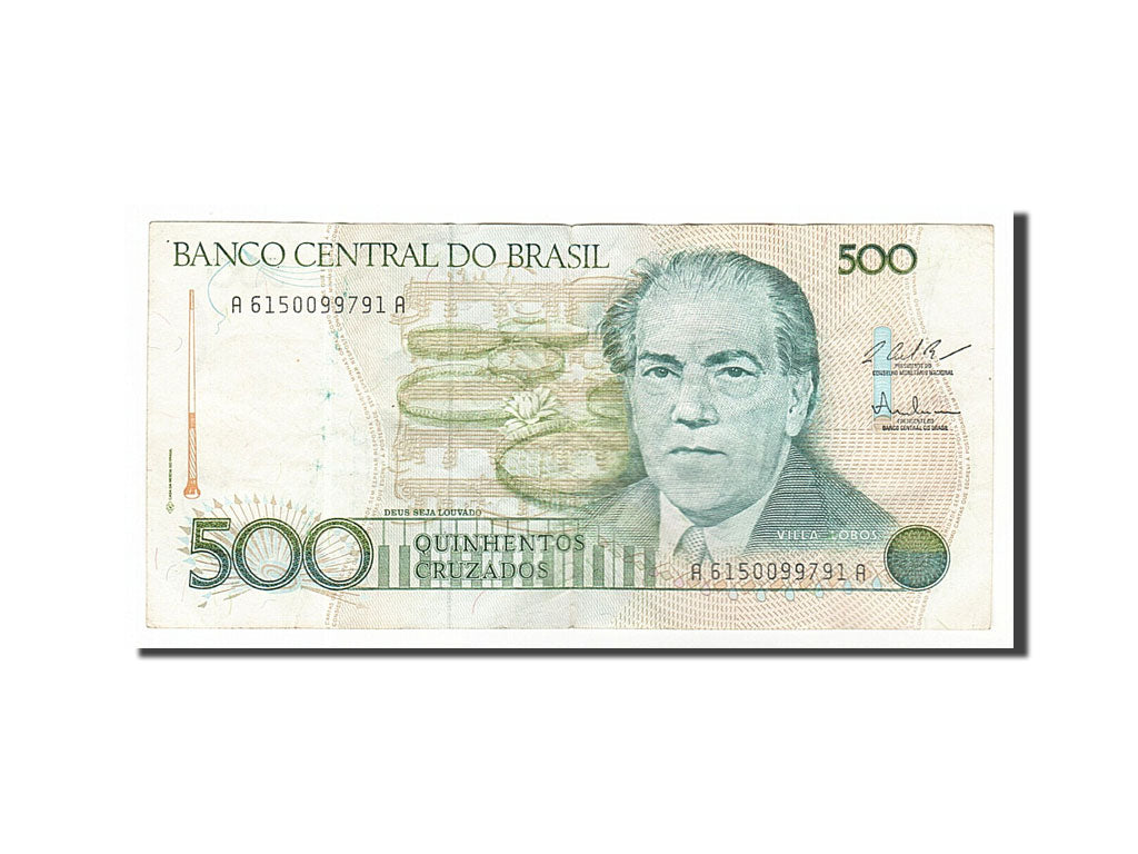 Banknote, Brazil, 500 Cruzados, 1987, VF(30-35)