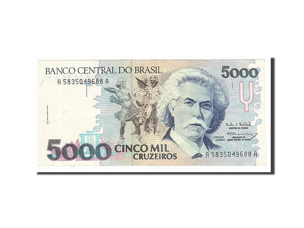 Banknote, Brazil, 5000 Cruzeiros, 1993, AU(50-53)