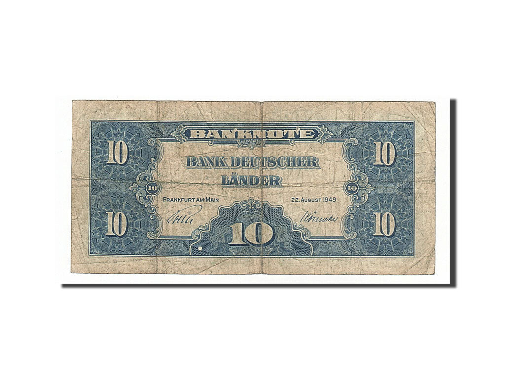 Banknot, Niemcy - RFN, 10 Deutsche Mark, 1949, 1949-08-22, F(12-15)