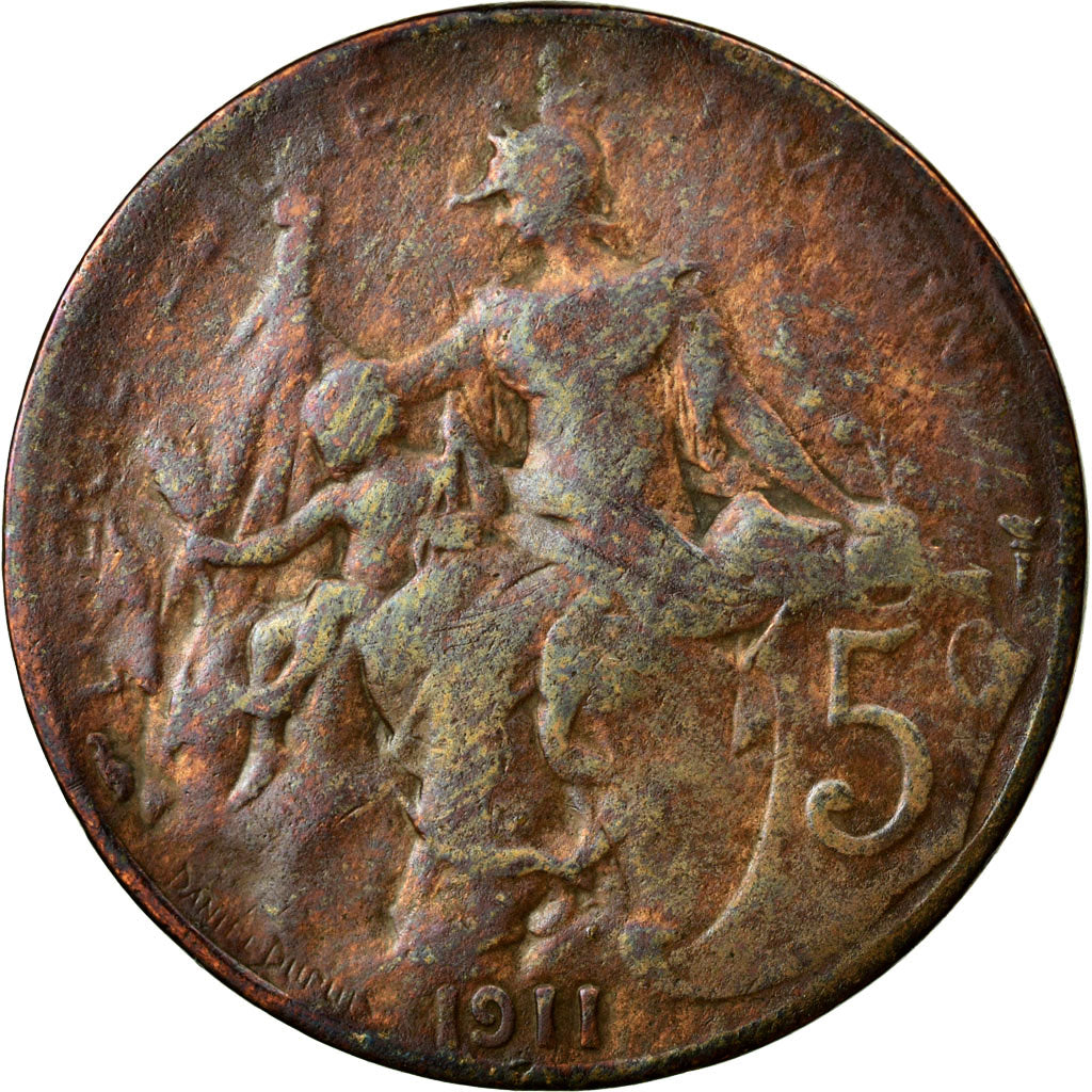 Coin, France, Dupuis, 5 Centimes, 1911, Paris, VF(20-25), Bronze, KM:842