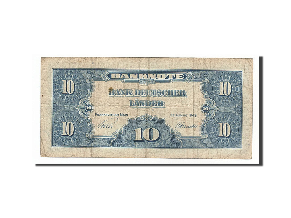 Billet, République fédérale allemande, 10 Deutsche Mark, 1949, 1949-08-22, TB