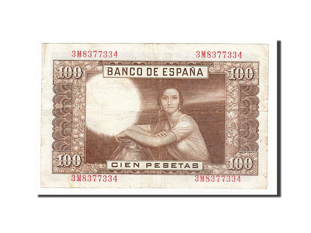 Biljet, Spanje, 100 Pesetas, 1953, 1953-04-07, TB+
