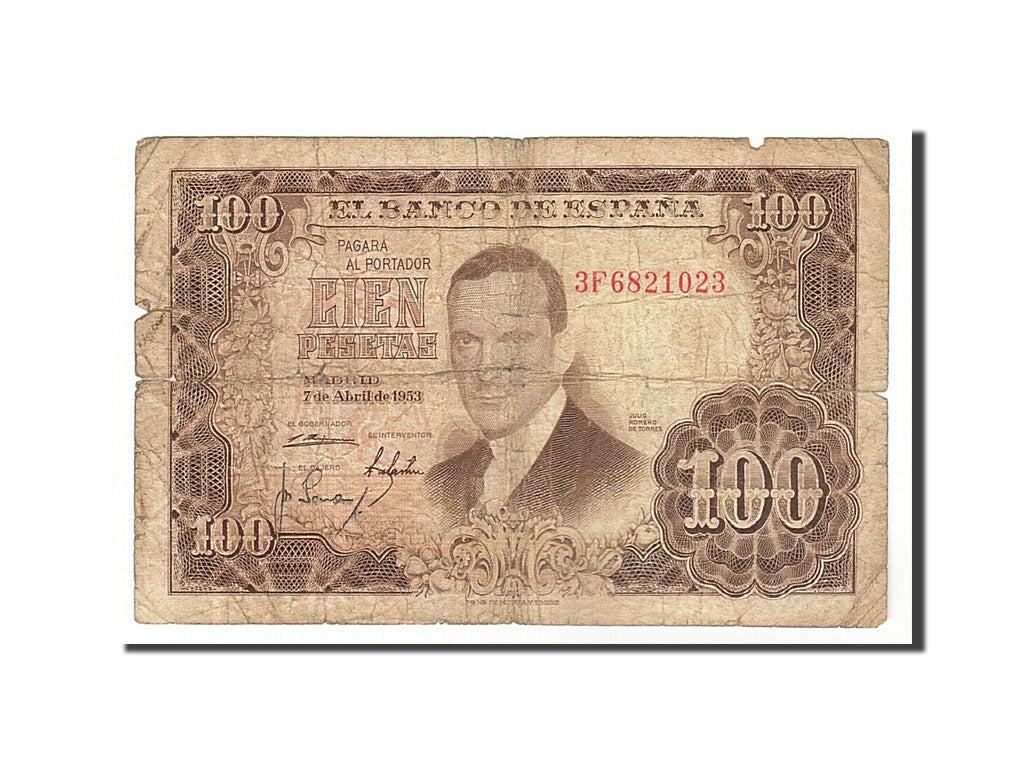 Biljet, Spanje, 100 Pesetas, 1953, 1953-04-07, B