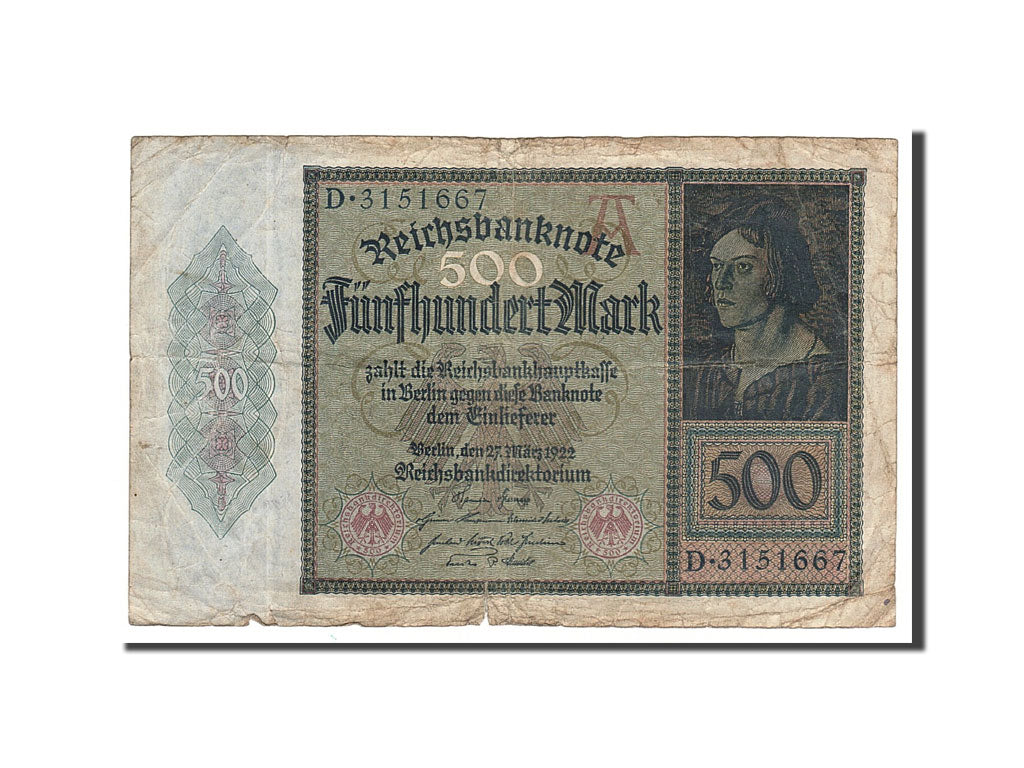 Geldschein, Deutschland, 500 Mark, 1922, 1922-03-27, S