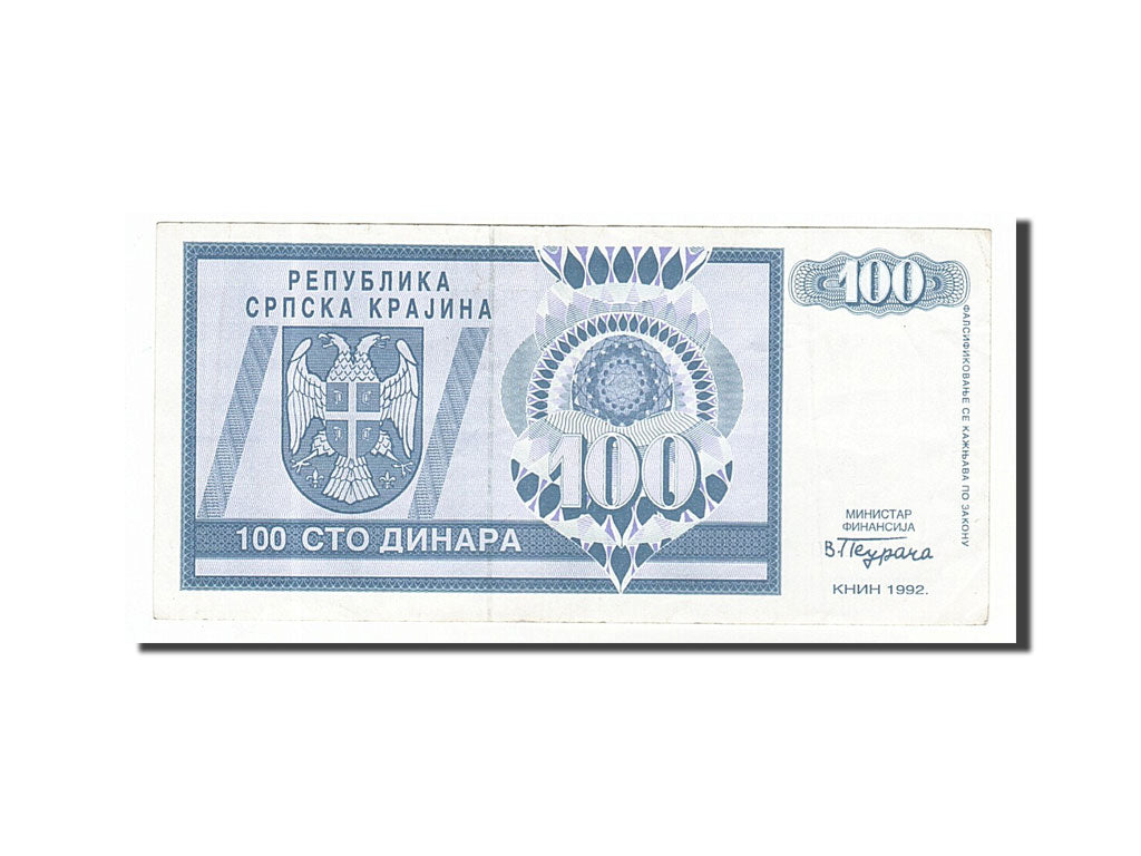 Billete, 100 Dinara, 1992, Bosnia - Herzegovina, MBC
