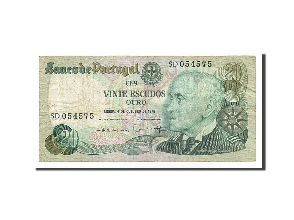 Banknote, Portugal, 20 Escudos, 1978, 1978-10-04, VF(20-25)