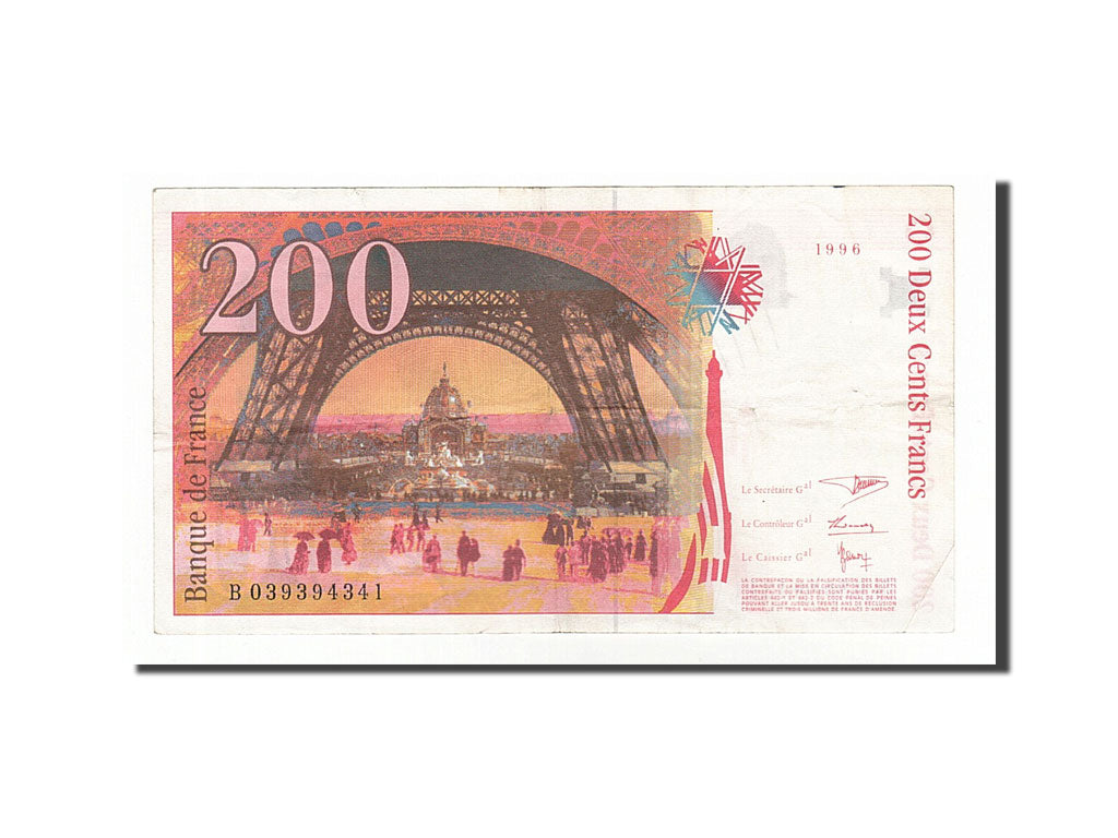Billet, France, 200 Francs, 200 F 1995-1999 ''Eiffel'', 1996, TB