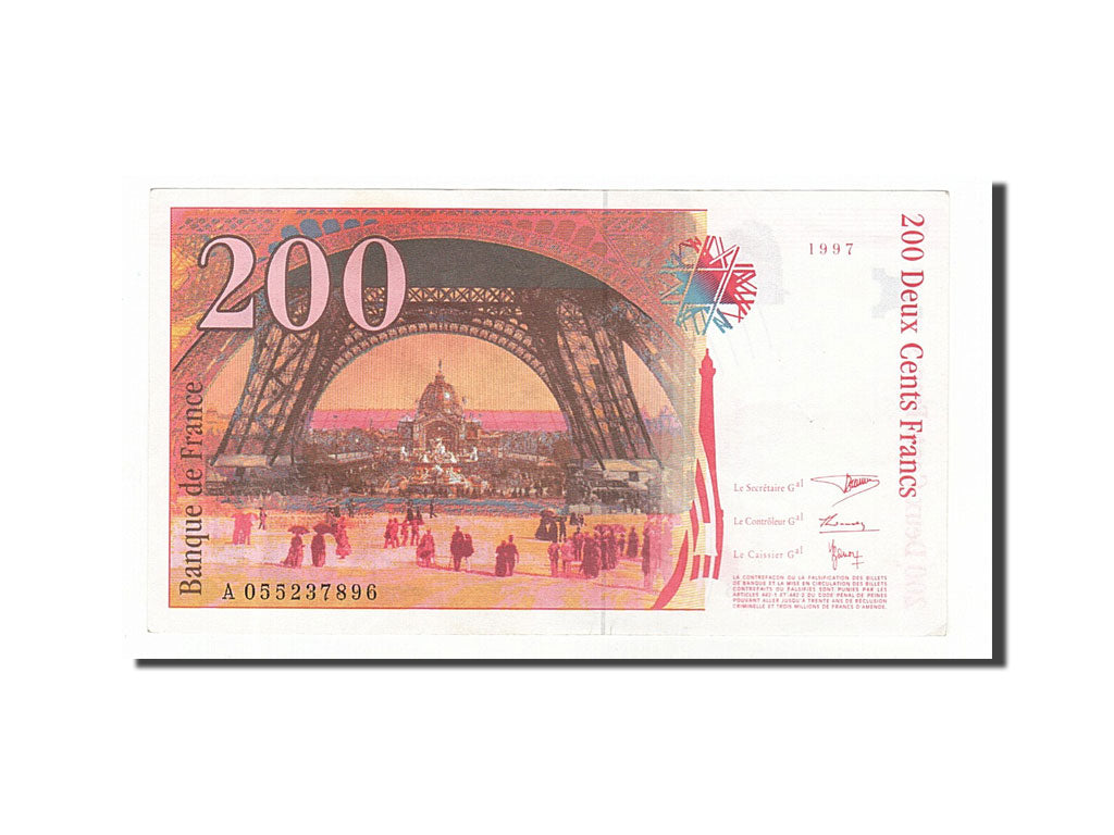 Banknote, France, 200 Francs, 200 F 1995-1999 ''Eiffel'', 1997, EF(40-45)