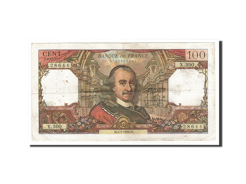 Biljet, Frankrijk, 100 Francs, 100 F 1964-1979 ''Corneille'', 1968, 1968-01-04