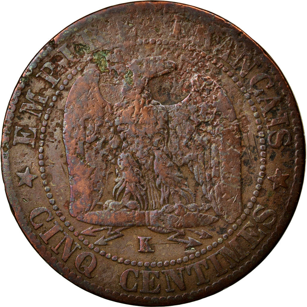 Moneta, Francia, Napoleon III, Napoléon III, 5 Centimes, 1863, Bordeaux, B