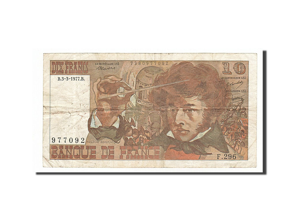 Banconote, Francia, 10 Francs, 10 F 1972-1978 ''Berlioz'', 1977, 1977-03-03, MB