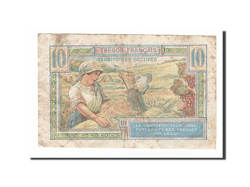Banknot, Francja, 10 Francs, 1947 French Treasury, 1947, VF(20-25)