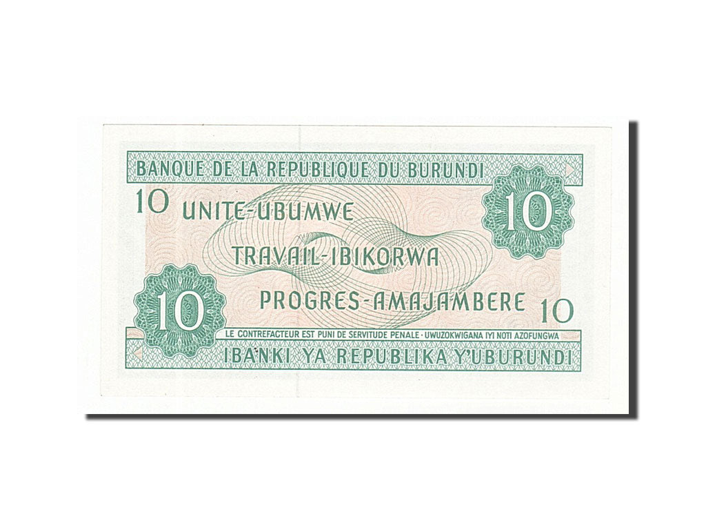 Banconote, Burundi, 10 Francs, 1981, 1981-06-01, FDS