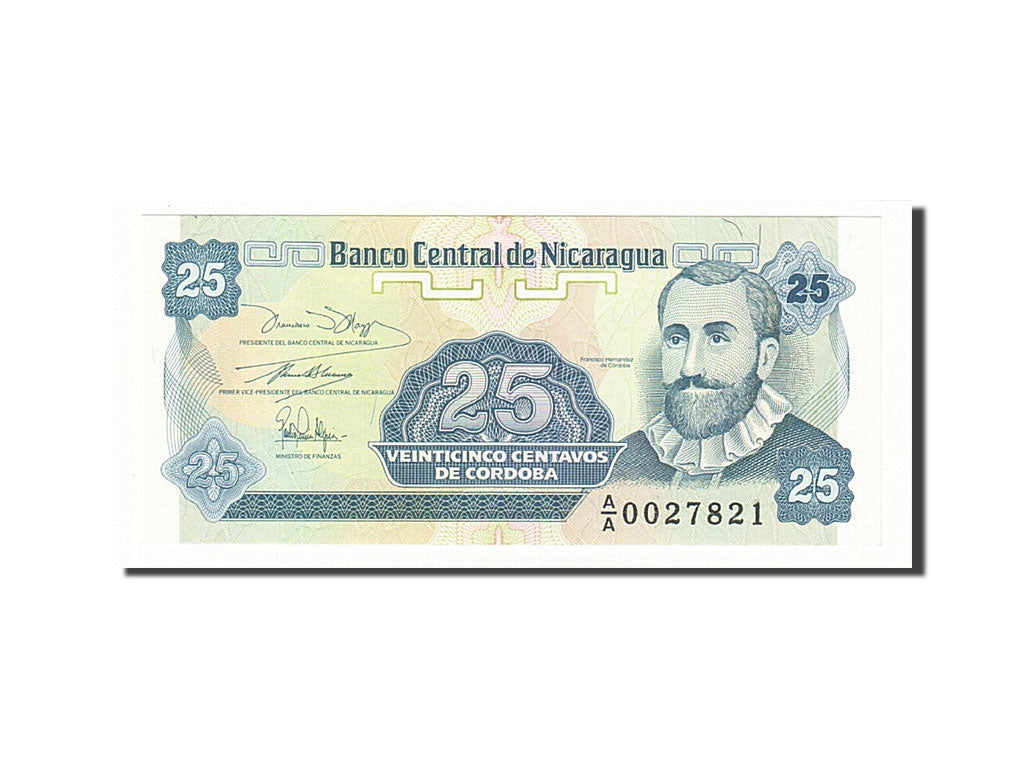 Banconote, Nicaragua, 25 Centavos, 1991, FDS