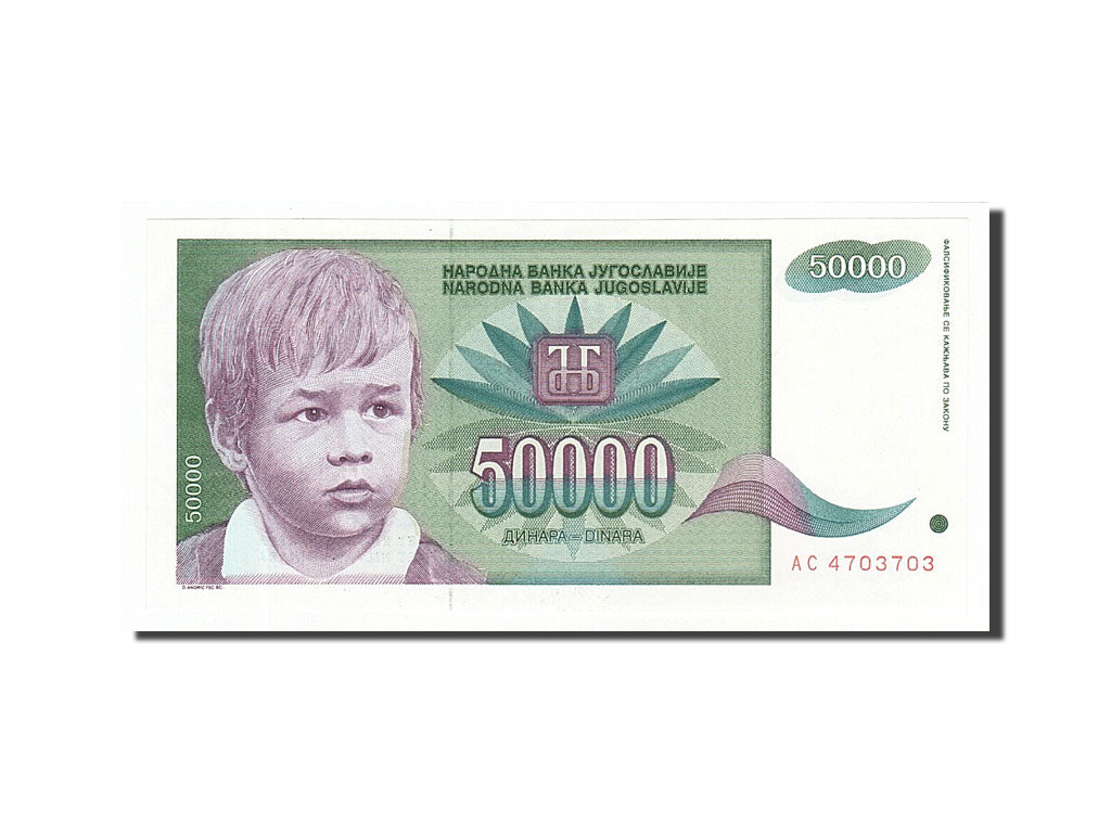 Banknote, Yugoslavia, 50,000 Dinara, 1992, UNC(65-70)