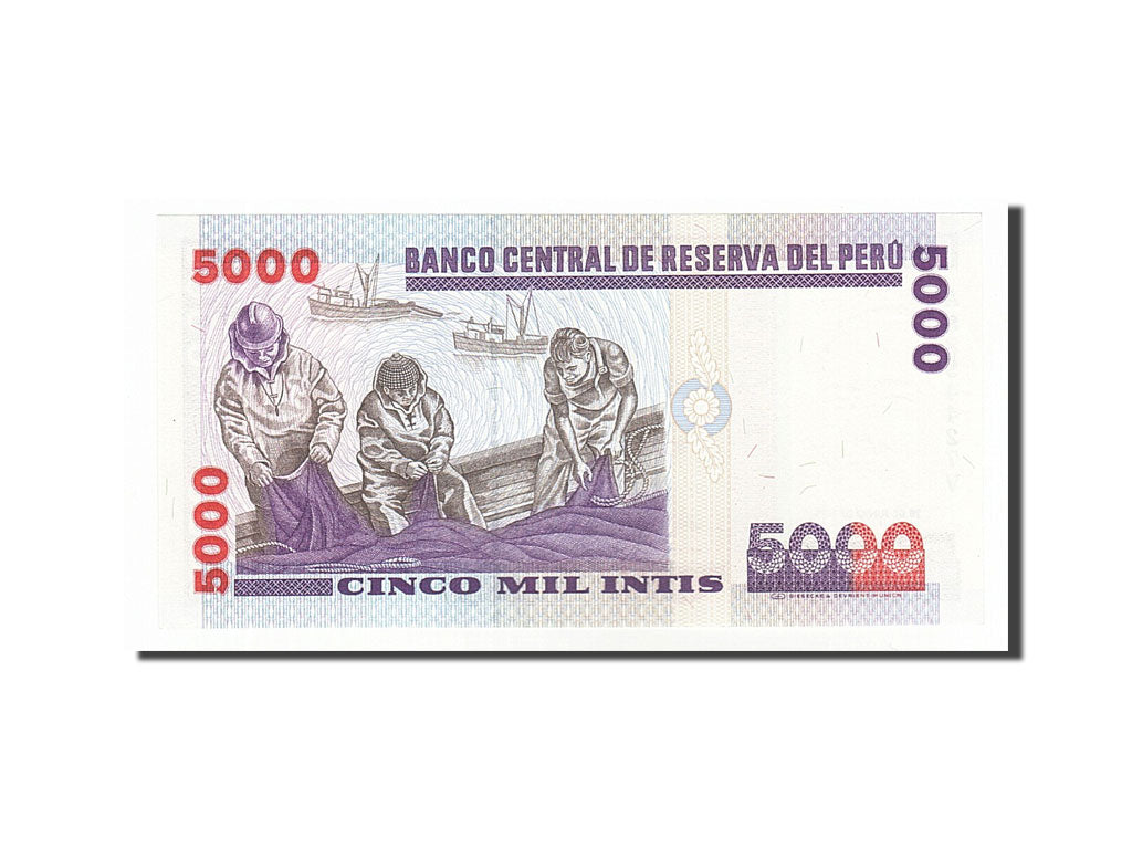 Geldschein, Peru, 5000 Intis, 1988, 1988-06-28, UNZ