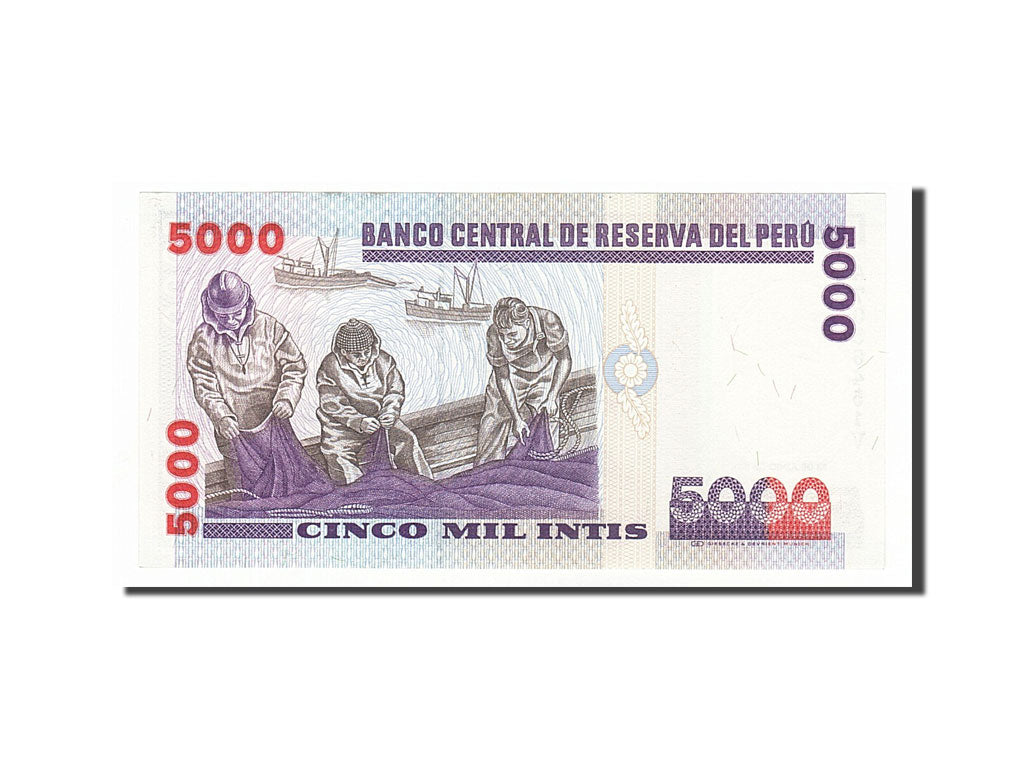 Banknote, Peru, 5000 Intis, 1988, 1988-06-28, UNC(65-70)