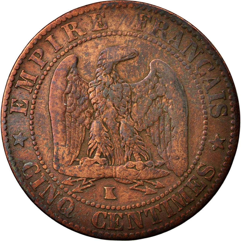 Coin, France, Napoleon III, Napoléon III, 5 Centimes, 1855, Bordeaux, F(12-15)