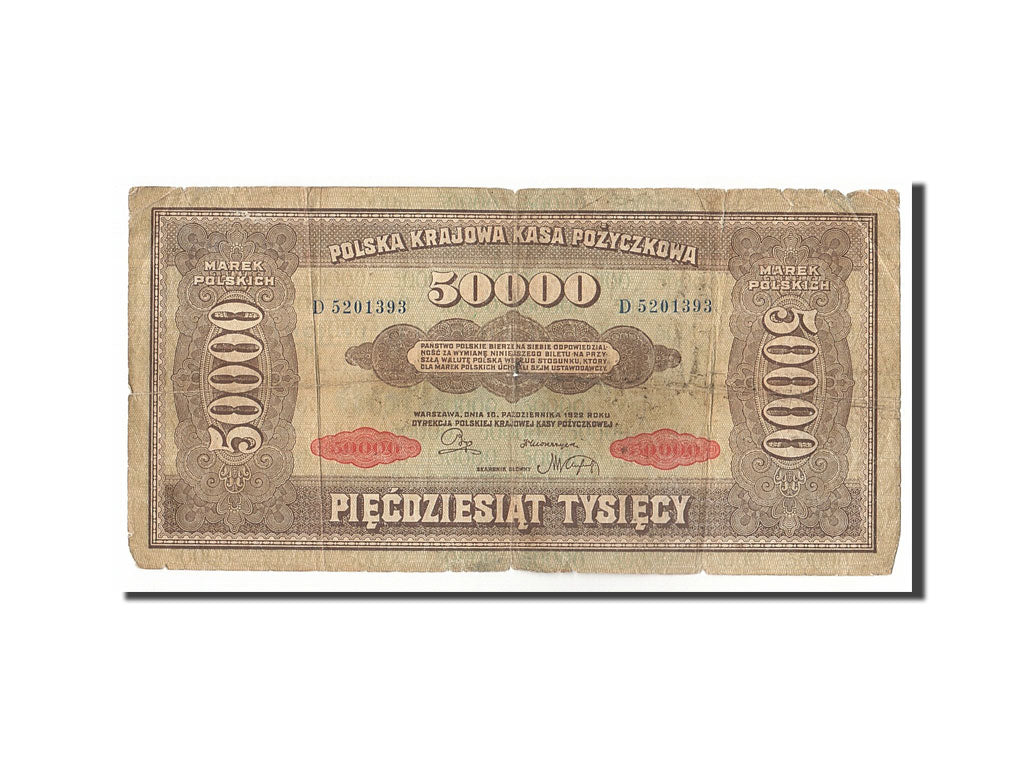 Banknote, Poland, 50,000 Marek, 1922, 1922-10-10, VF(20-25)
