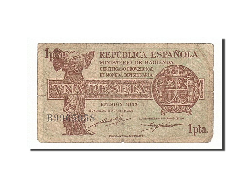 Billet, Espagne, 1 Peseta, 1937, TB