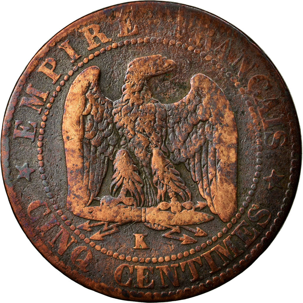 Coin, France, Napoleon III, Napoléon III, 5 Centimes, 1854, Bordeaux, F(12-15)